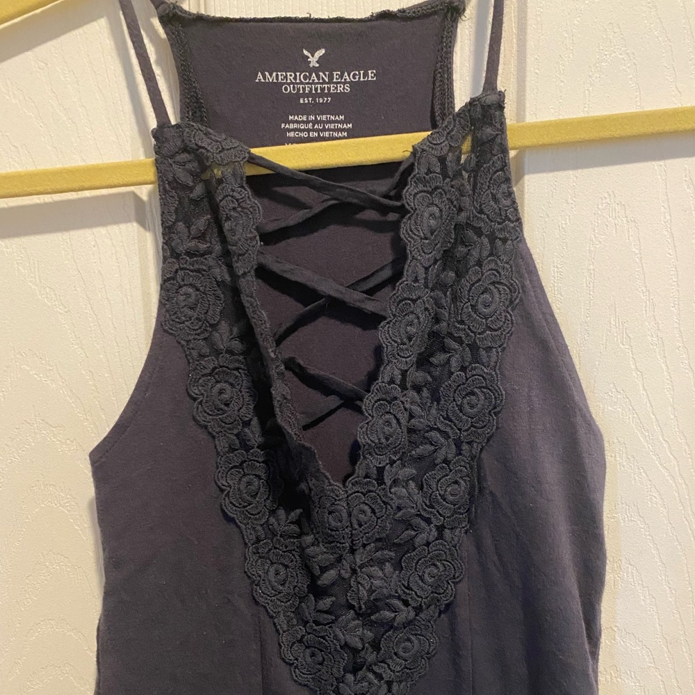 American Eagle  Dark Gray Bodysuit